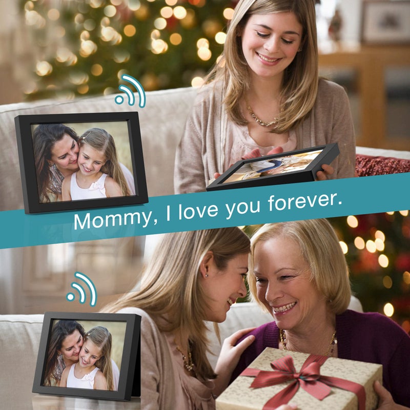 KWANWA 5x7 Picture Frame, Personalized 20S Voice Recordable Photo Frame, Vertical or Horizontal, Tabletop & Wall Mount, Gifts for Boys & Girls, Mother, Father, Grandparents, Birthday, Christmas - Image 2